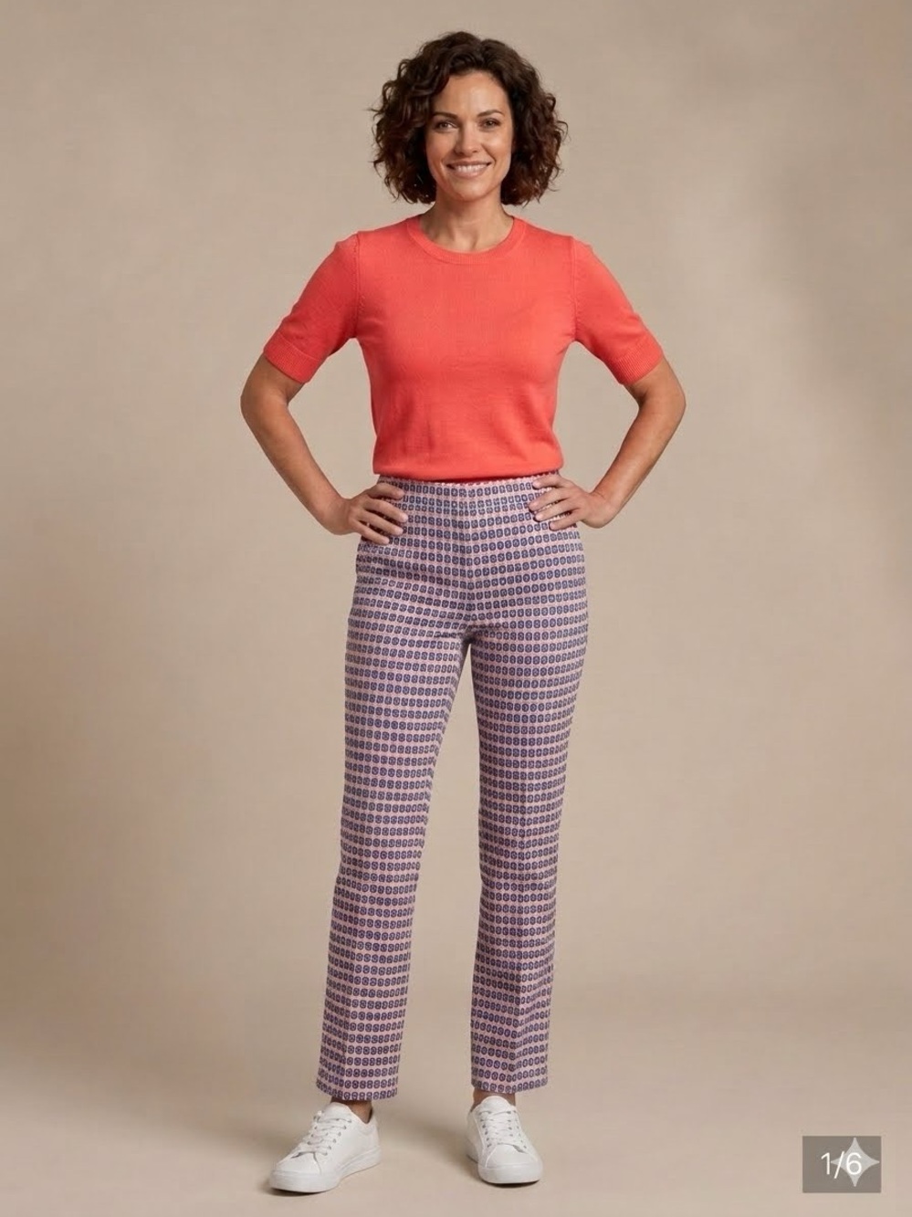 J.McLaughlin Geometric Print Pull On Pants Ankle EUC Size 6 Blue Orange